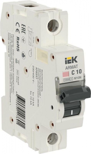 Выключатель автоматический модульный 1п C 10А M10N ARMAT IEK AR-M10N-1-C010 AR-M10N-1-C010