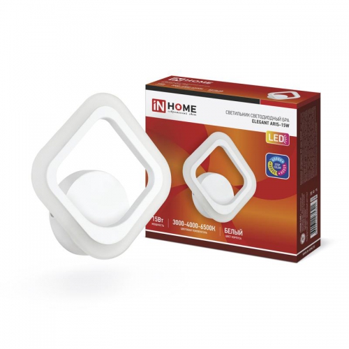 Светильник светодиодный ELEGANT ARIS-15W 15Вт 3000-6500К 1200лм 230В STEP COLOR бел. IN HOME 4690612035321 4690612035321