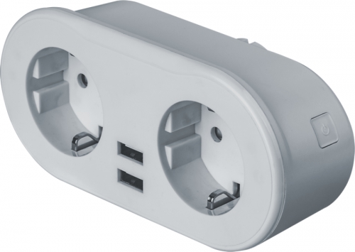 Разветвитель 2-м с заземл. 14 556 Smart Home NSH-ST-02 2хUSB с управлением по WI-FI бел. NAVIGATOR 14556 14556