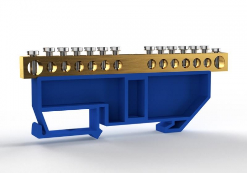 Шина нулевая на DIN-изоляторе 6х9мм 14 отвер. латунь TOKOV ELECTRIC TKE-BCB-69-14-DIN/N TKE-BCB-69-14-DIN/N
