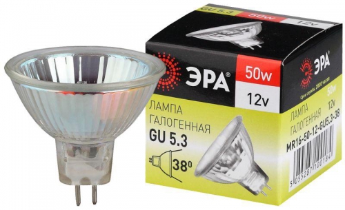 Лампа галогенная GU5.3-MR16-50W-12V-Cl ЭРА C0027358 C0027358
