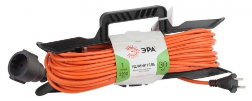 Удлинитель-шнур на рамке 1х30м без заземл. 10А IP20 UFx-1-2х1.0-30m ПВС 2х1 Эра Б0043041 Б0043041