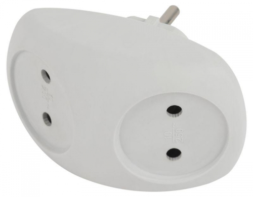 Разветвитель 2-м без заземл. 10А IP20 SPx-2-W бел. Эра Б0053480 Б0053480