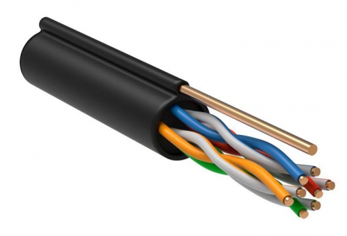 Кабель витая пара F/UTP кат.5E 4х2х24AWG solid CU LDPE Outdoor трос черн. (м) GENERICA BC3-C5E04-359-305-G BC3-C5E04-359-305-G