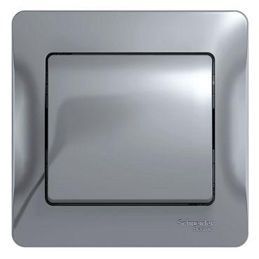 Выключатель 1-кл. СП Glossa 10А IP20 (сх. 1) 10AX в сборе алюм. SE GSL000312 GSL000312