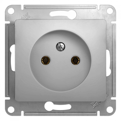 Розетка 1-м СП Glossa 16А IP20 без заземл. механизм алюм. SE GSL000341 GSL000341