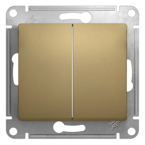 Переключатель проходной 2-кл. СП Glossa 10А IP20 (сх. 6/2) 10AX механизм титан SE GSL000465 GSL000465