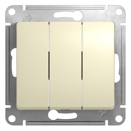 Выключатель 3-кл. СП Glossa 10А IP20 (сх. 1+1+1) 10AX механизм беж. SE GSL000231 GSL000231