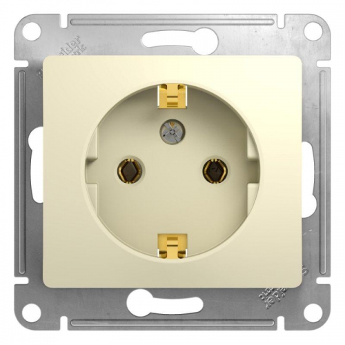 Розетка 1-м СП Glossa 16А IP20 с заземл. механизм беж. SE GSL000243 GSL000243