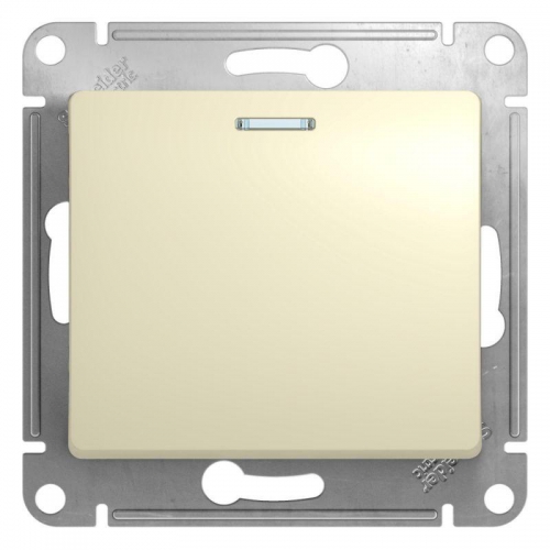 Переключатель проходной 1-кл. СП Glossa 10А IP20 (сх. 6а) 10AX с подсветкой механизм беж. SE GSL000263 GSL000263