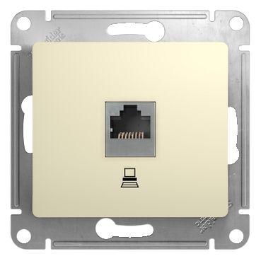 Розетка компьютерная 1-м СП Glossa RJ45 кат.5E механизм беж. SE GSL000281K GSL000281K