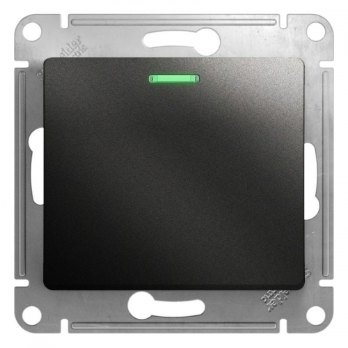 Выключатель 1-кл. СП Glossa 10А IP20 (сх. 1а) 10AX с подсветкой механизм антрацит SE GSL000713 GSL000713