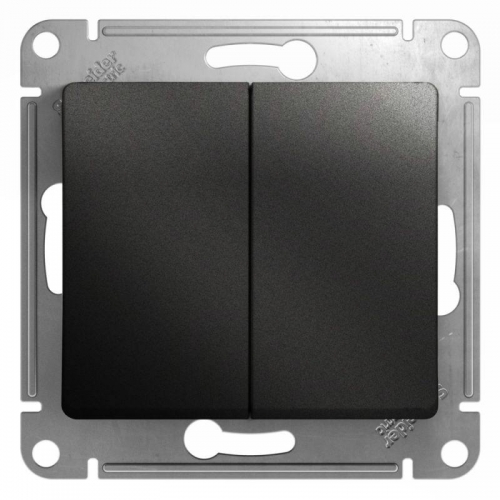 Выключатель 2-кл. СП Glossa 10А IP20 (сх. 5) 10AX механизм антрацит SE GSL000751 GSL000751