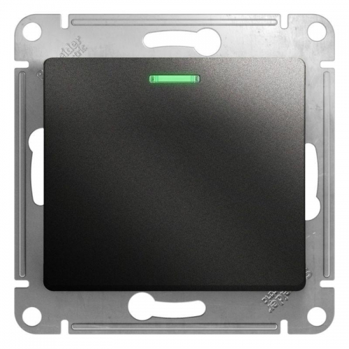 Переключатель проходной 1-кл. СП Glossa 10А IP20 (сх. 6а) 10AX с подсветкой механизм антрацит SE GSL000763 GSL000763