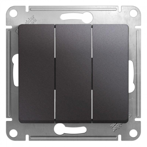 Выключатель 3-кл. СП Glossa 10А IP20 (сх. 3) 10AX механизм графит SE GSL001331 GSL001331