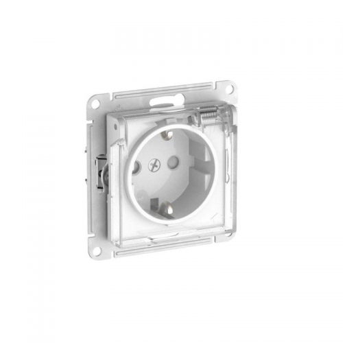 Розетка AtlasDesign Aqua 16А IP44 с заземл. защ. шторки с прозр. крышкой быстрозажим. клем. механизм бел. SE ATN440146S ATN440146S