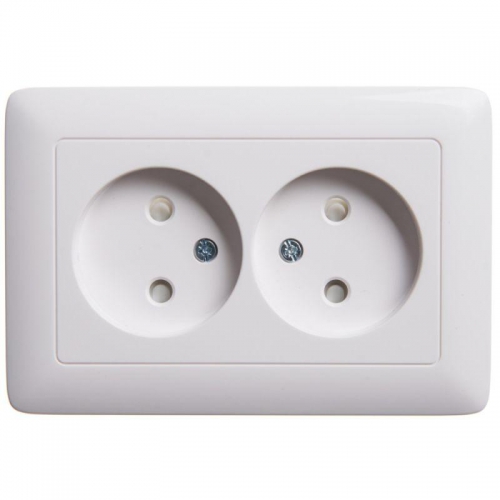 Розетка 2-м СП Хит 16А IP20 без заземл. защ. шторки бел. SE RS16-230-B RS16-230-B