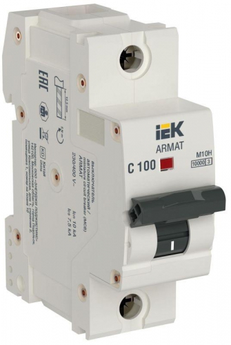 Выключатель автоматический модульный 1п C 100А M10H ARMAT IEK AR-M10H-1-C100 AR-M10H-1-C100
