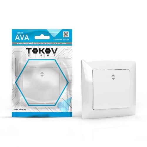 Переключатель проходной 1-кл. СП AVA 10А IP20 в сборе бел. TOKOV LIGHTTKL-AV-P1F-C01 TKL-AV-P1F-C01