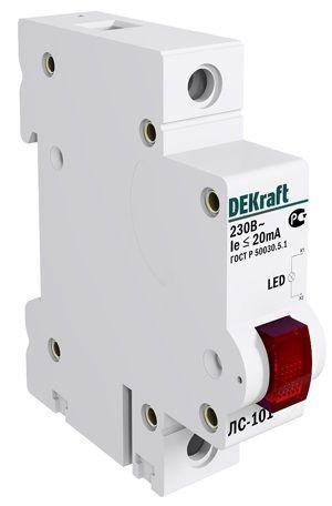 Лампа сигнальная ЛС-101 на DIN-рейку 1p красн. LED DEKraft 18002DEK 18002DEK