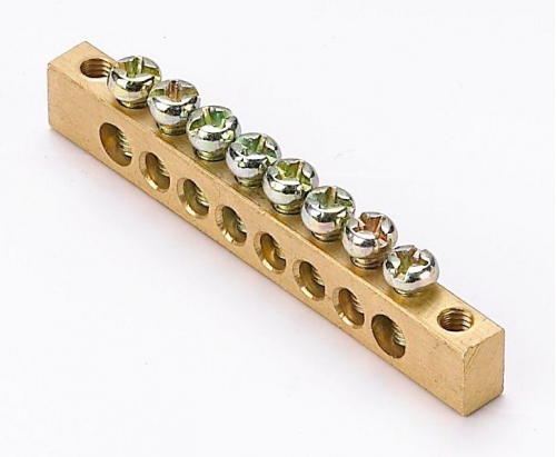 Шина нулевая 8 групп/крепеж по краям 6х9мм DEKraft 32002DEK 32002DEK