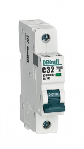 Выключатель автоматический модульный 1п C 32А 10кА ВА-105 DEKraft 13156DEK 13156DEK