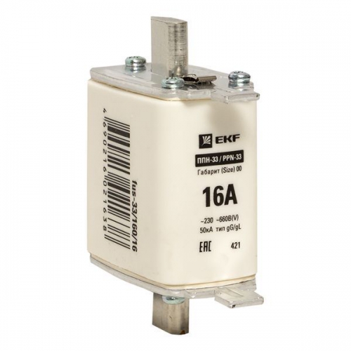 Вставка плавкая ППН-33 160/6А габарит 00 PROxima EKF fus-33/160/6 fus-33/160/6