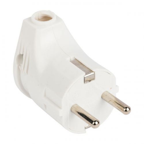 Вилка угловая 16А 250В с заземл. бел. EKF AVY16-10 AVY16-10