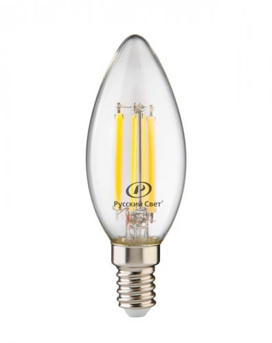 Лампа светодиодная филаментная RS F B35 E14 7W 220-240V 2700К 7Вт свеча 810лм Ra 90 РС 15011145088 15011145088