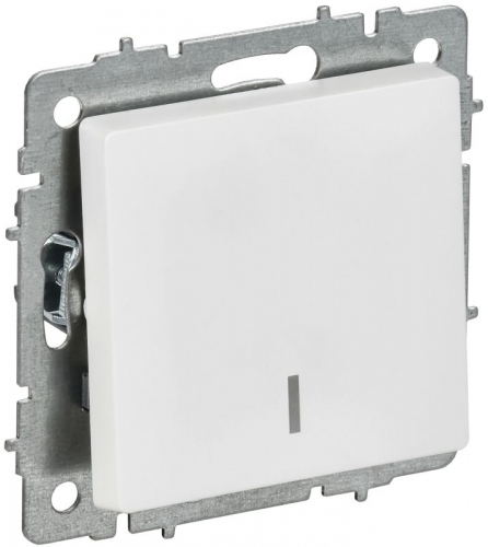 Выключатель 1-кл. СП BRITE ВС10-1-1-БрАБ 10А с индикацией механизм арктич. бел. IEK BR-V10-1-10-K91 BR-V10-1-10-K91