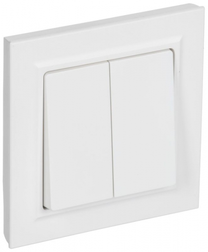 Выключатель 2-кл. СП BRITE ВСР10-2-0-БрАБ 10А в сборе арктич. бел. IEK BR-V20-0-10-K91-F BR-V20-0-10-K91-F