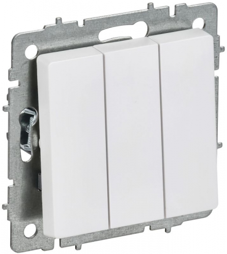 Выключатель 3-кл. СП BRITE ВС10-3-0-БрАБ 10А механизм арктич. бел. IEK BR-V30-0-10-K91 BR-V30-0-10-K91