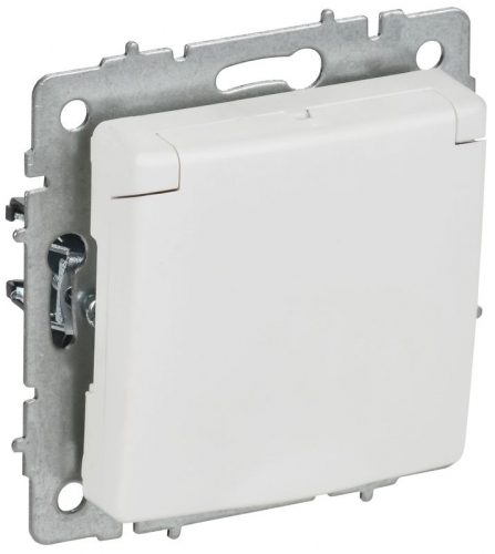 Розетка BRITE РСбш10-3-БрАБ 16А IP20 с заземл. защ. шторки с крышкой механизм арктич. бел. IEK BR-R16-16-K91 BR-R16-16-K91