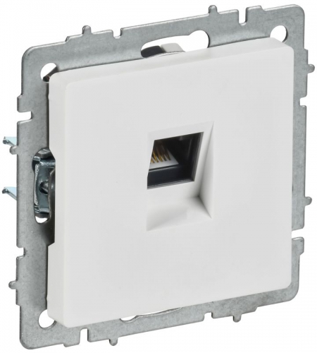 Розетка компьютерная СП BRITE РК10-БрАБ RJ45 кат.5E механизм арктич. бел. IEK BR-K10-1-K91 BR-K10-1-K91