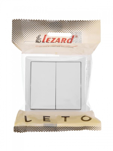 Выключатель 2-кл. ОП LETO бел. LEZARD 752-0200-101 752-0200-101