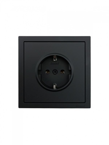 Розетка 1-мест. с/з ПБТ СП ZIMA IP20 16А безвинт. зажим черн. бархат LEZARD 704-4288-122BQC 704-4288-122BQC