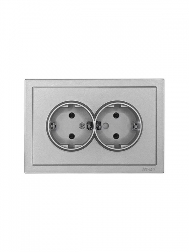 Розетка 2-мест. б/з СП ZIMA IP20 16А ПБТ безвинт. зажим сер. матов. LEZARD 704-7400-128BQC 704-7400-128BQC