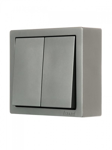 Выключатель 2-кл. ОП LETO платина LEZARD 752-3500-101 752-3500-101