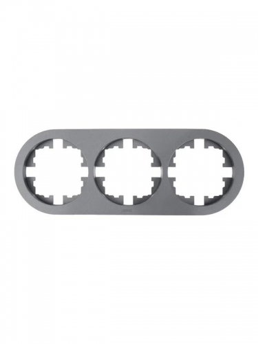 Рамка 3-м OSEN горизонт. круглая сер. матов. LEZARD 744-7400-148 744-7400-148