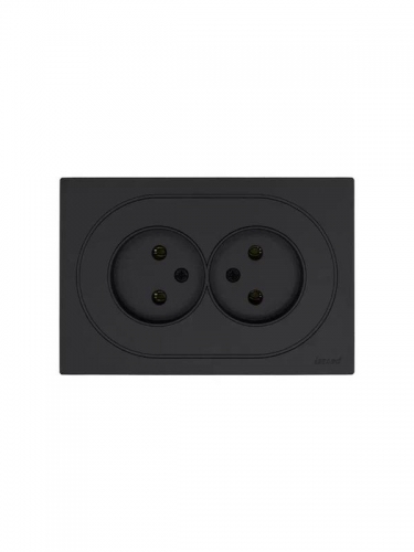 Розетка 2-м СП OSEN без заземл. ПБТ механизм черн. бархат LEZARD 743-4200-128B 743-4200-128B