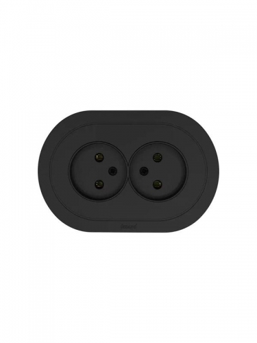 Розетка 2-м СП OSEN без заземл. ПБТ круглая механизм черн. бархат LEZARD 744-4200-128B 744-4200-128B