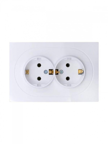 Розетка 2-м СП OSEN с заземл. ПБТ механизм бел. LEZARD 743-0200-127B 743-0200-127B