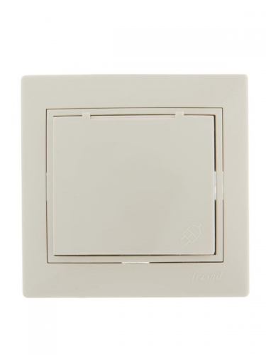 Розетка 1-м СП Mira 16А IP20 с заземл. с защ. крышкой со вставкой керамика крем. LEZARD 701-0303-123 701-0303-123