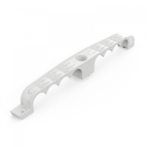 Держатель труб d20мм для прямого монтажа двусторон. на 8 мест сер. (уп.20шт) Промрукав PR13.03293 PR13.03293