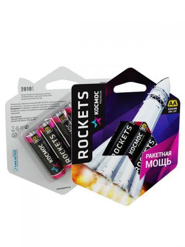 Элемент питания алкалиновый LR6 KOSMOS premium ROCKETS (блист. 4шт) Космос KOSLR6ROCKETS4BL KOSLR6ROCKETS4BL