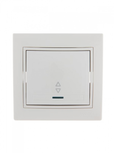 Переключатель проходной 1-кл. СП Mira 10А с подсветкой с бел. вставкой бел. LEZARD 701-0202-114 701-0202-114