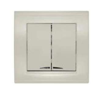 Выключатель 2-кл. СП Бриллиант 10А IP20 с подсветкой сл. кость UNIVersal 7948639 7948639