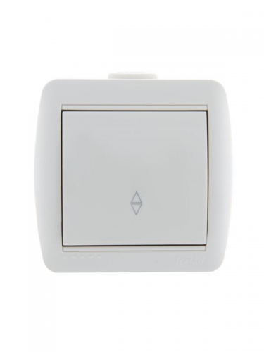 Переключатель проходной 1-кл. ОП Nata 10А IP20 бел. LEZARD 710-0200-105 710-0200-105