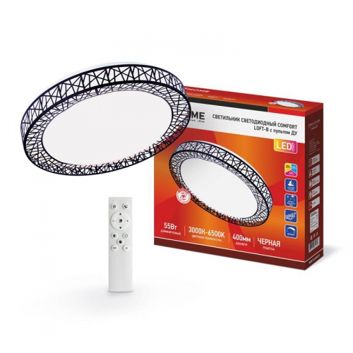 Светильник светодиодный COMFORT Loft-B 55Вт 230В 3000-6500К 4400лм 400х100мм с пультом ДУ IN HOME 4690612034775 4690612034775