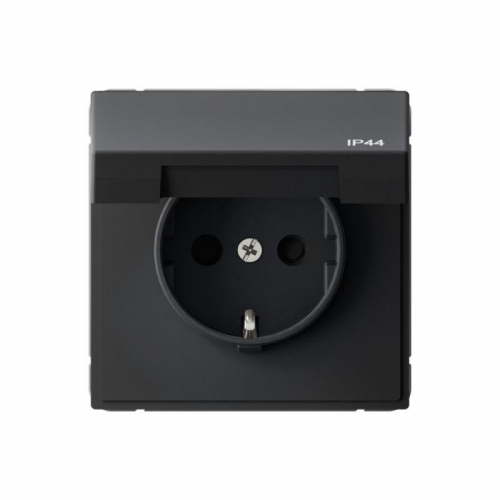 Розетка ArtGallery 16А IP44 с заземл. со шторками с крышкой быстрозажим. клем. механизм карбон SE GAL441046S GAL441046S